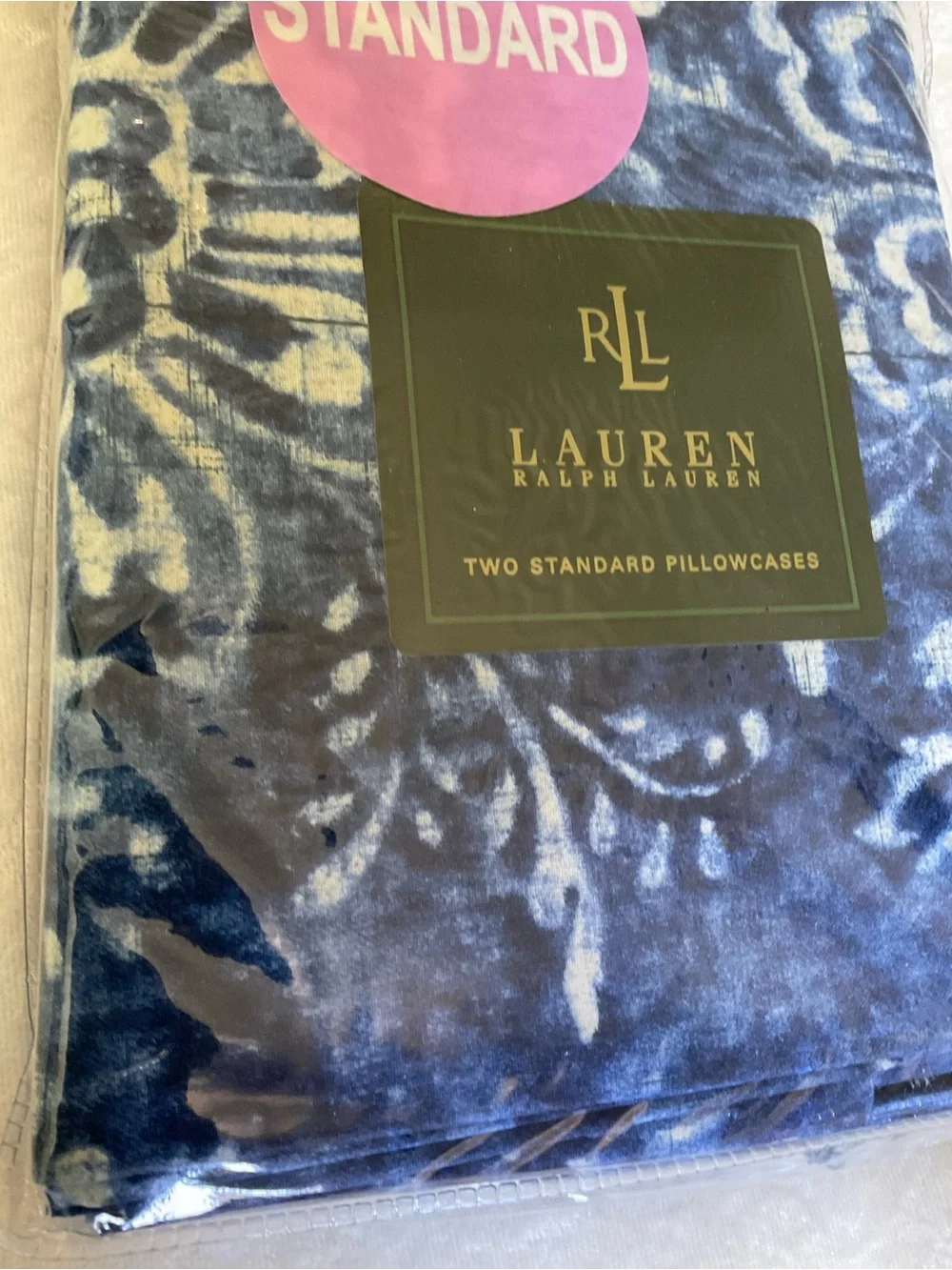 Ralph Lauren Blue and White Tie-Dye Pillowcases (Set of 2)